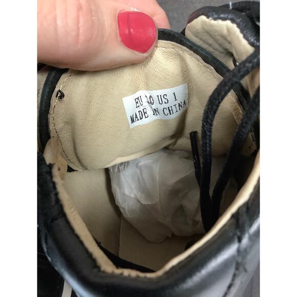 AKID Boys Size 1 Black Leather Jasper Ankle Boots Lace Up Casual Comfort LB14-4 - Picture 5 of 7